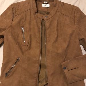 Tan Faux Leather Jacket